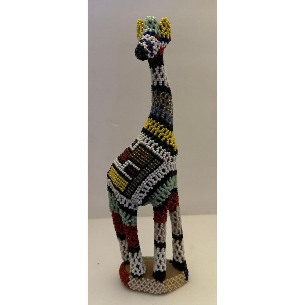 Huichol Art Beaded Serendipia Hand Made 12" Multi Color Folk Art Mexico Giraffe